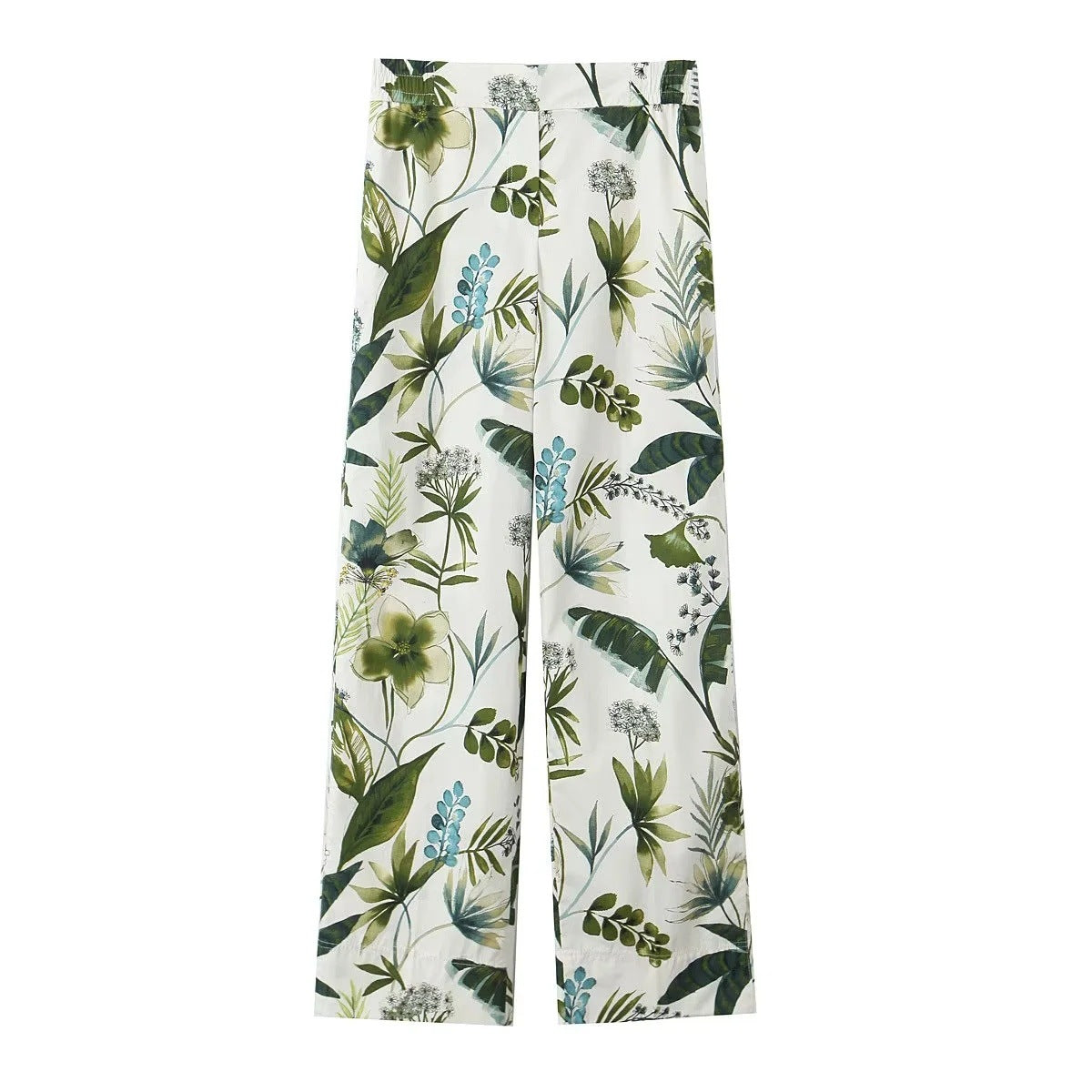 Women's Printed Shirt + Straight Leg Pants Set