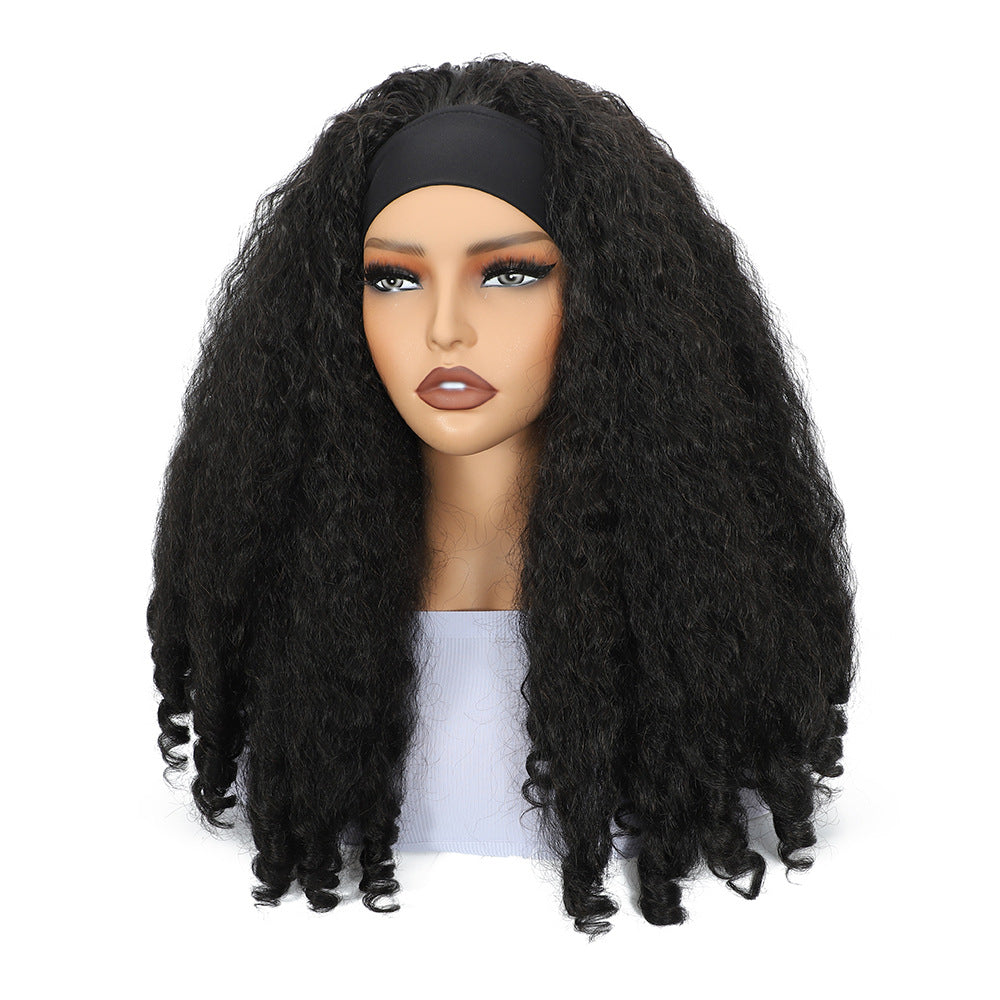 Long curly hair half head cover