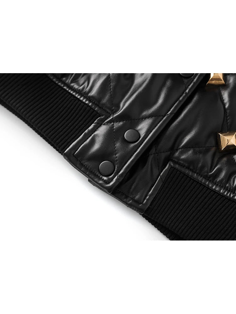 HIGH STREET designer PU-leren jacket met klinknagels