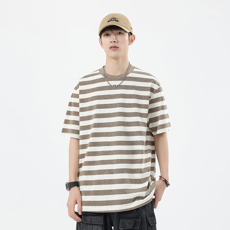 Round neck colored cotton men's T-shirt