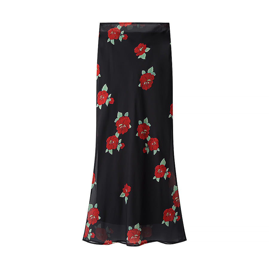 Printed top+skirt set