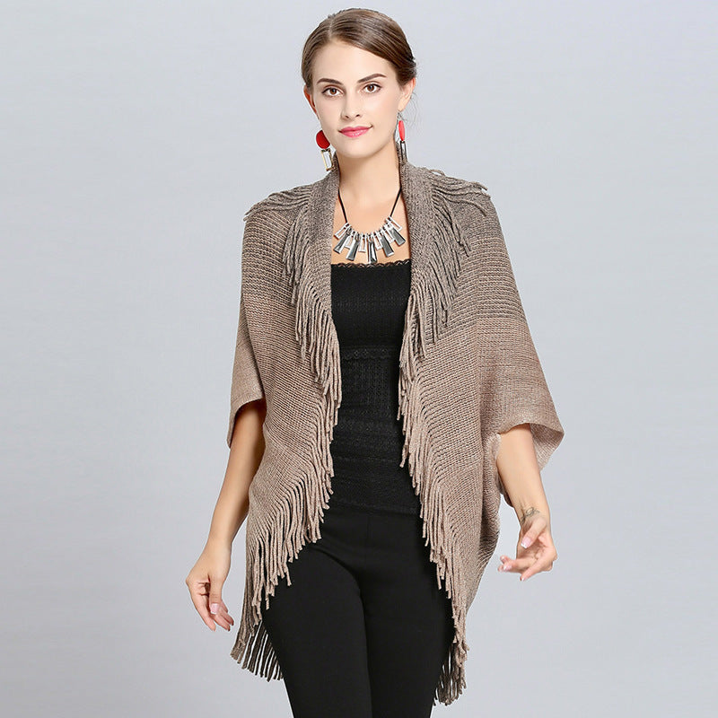 Dames cape-vest met franjes