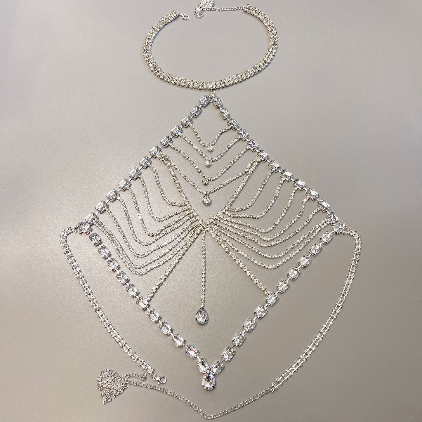 Bikini necklace with rhinestone accessories for women