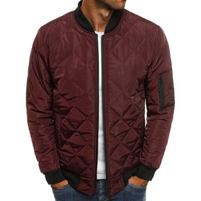 Cotton Coat Autumn And Winter Men's Color Loose Jacket Lingge Cotton Suit