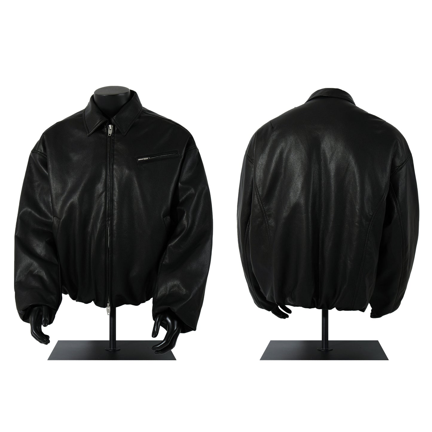 Leather jacket and cotton jacket