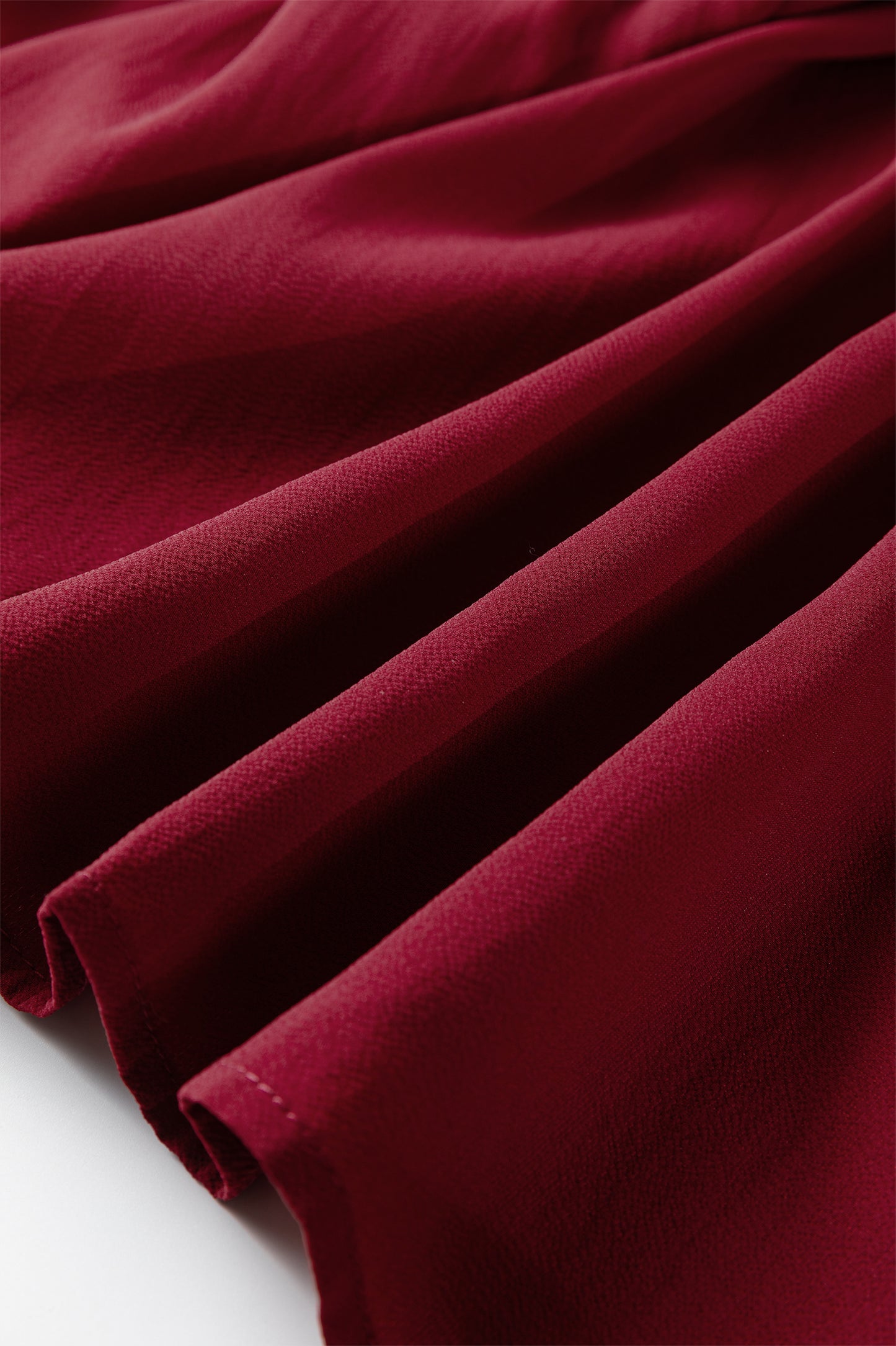 Vurig rode maxi-rok met ruches en trekkoord in de taille