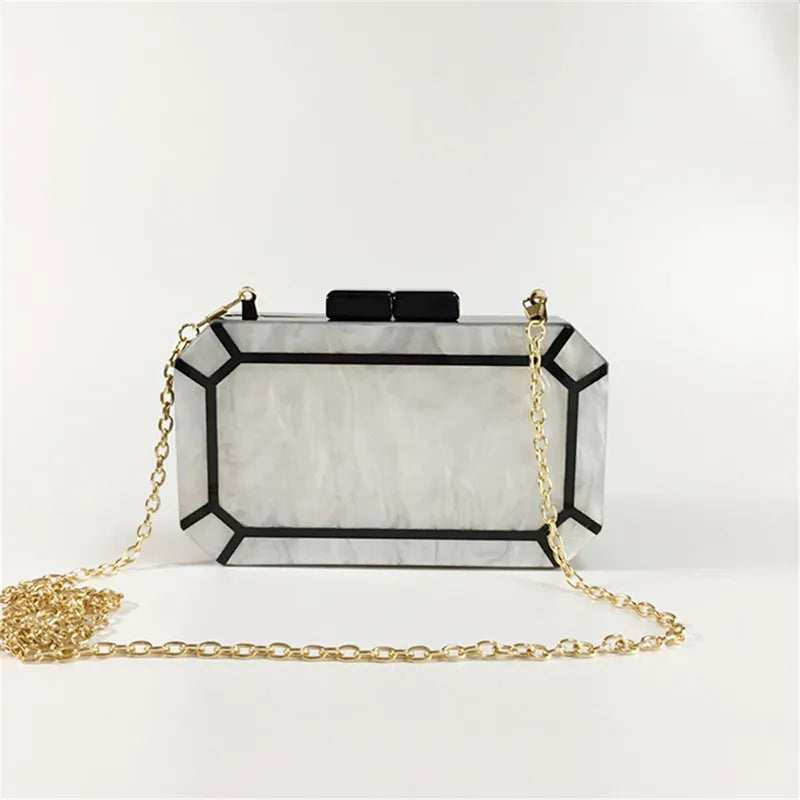 Trendy designer parelwitte dames clutch