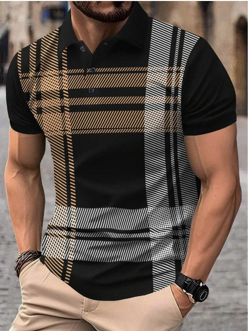 Gestreepte poloshirt met korte mouwen voor heren