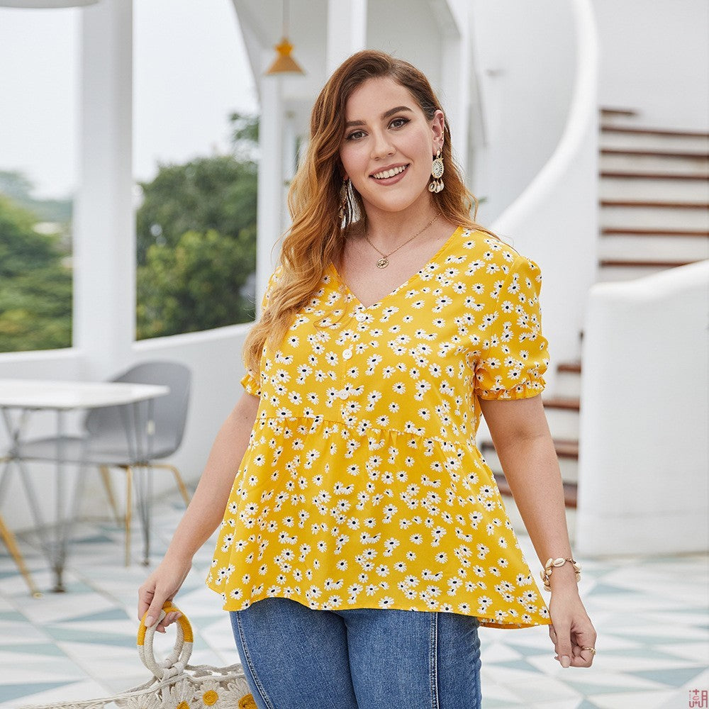 Plus Size Katoenen Dames Top