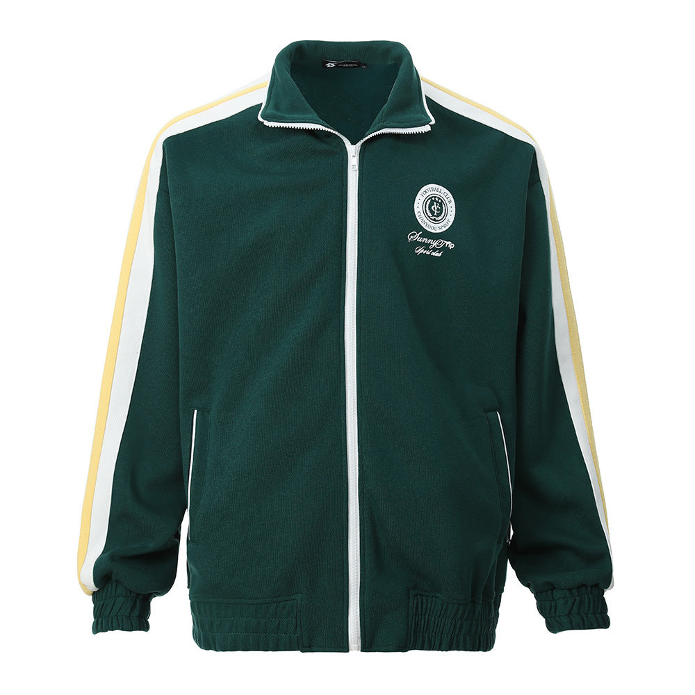 Splicing contrasting cardigan sweatshirt
