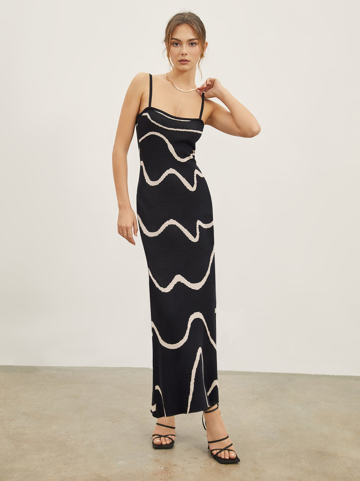 Summer style halter skirt slim striped knit sexy hip wrap dress