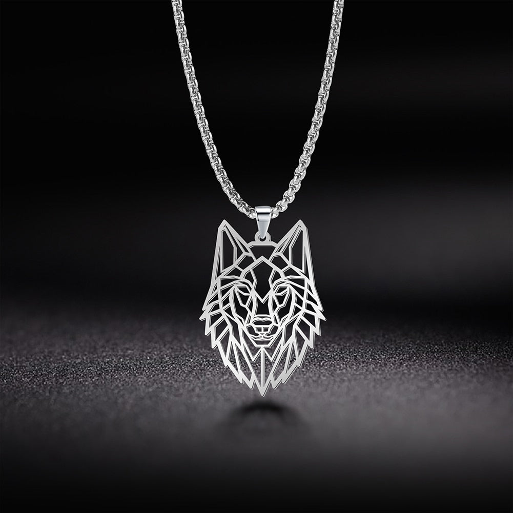 316L Roestvrij Staal Hanger Wolf Vorm Herenketting
