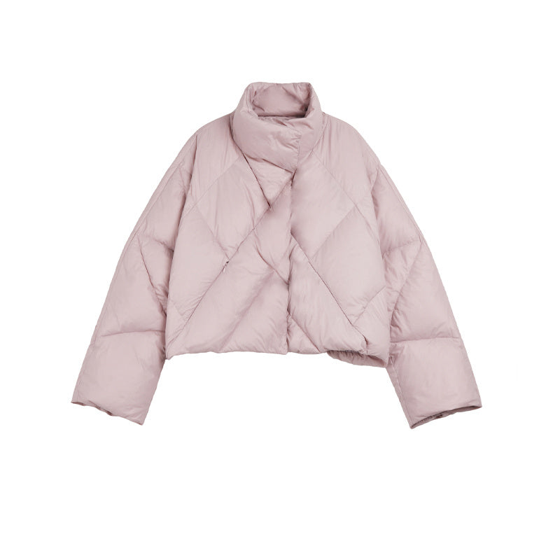 High-end staande kraag eendendons korte jas