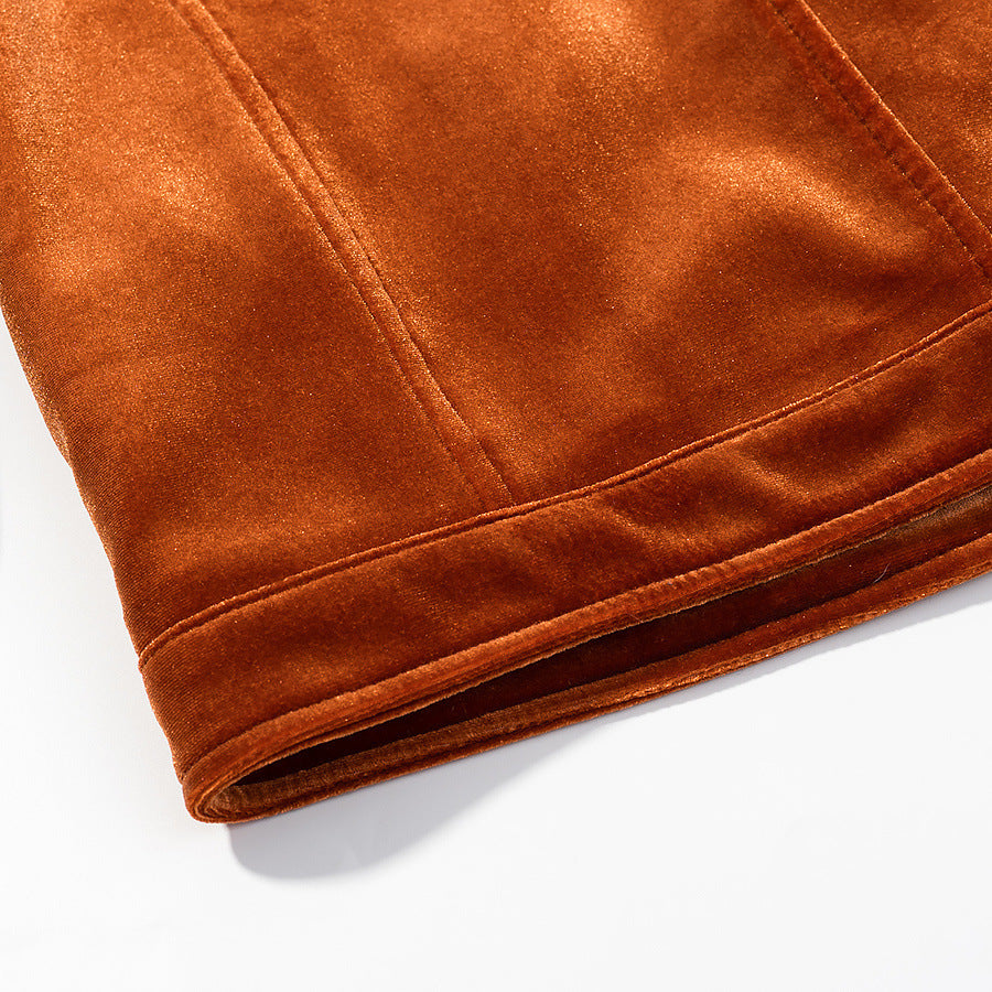 Modieuze fluwelen jas casual en veelzijdig klassiek design