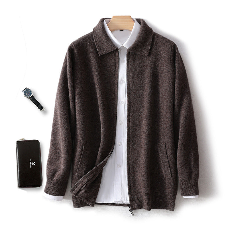 Pure Wool Knitted Cardigan for Men