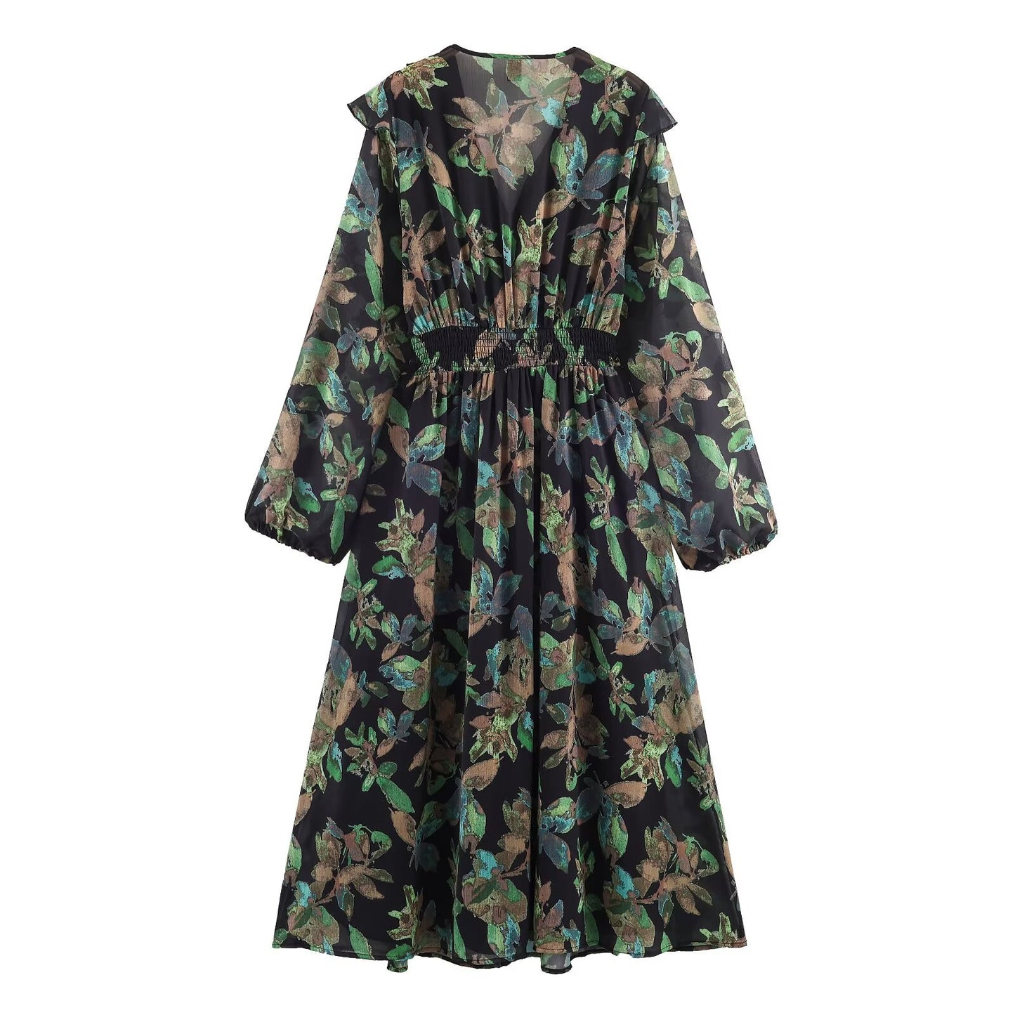New Women's Fashion Trendy Casual Classic Print Long Sleeve Dress