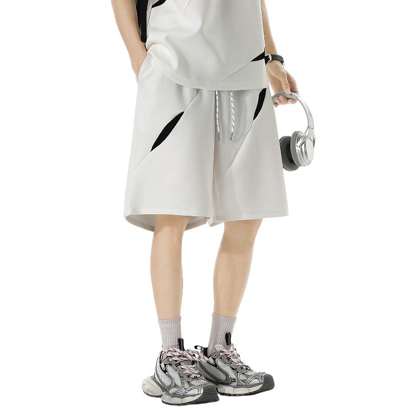 Men's Summer Youth Casual Pants Loose Outerwear Five-Quarter Trousers