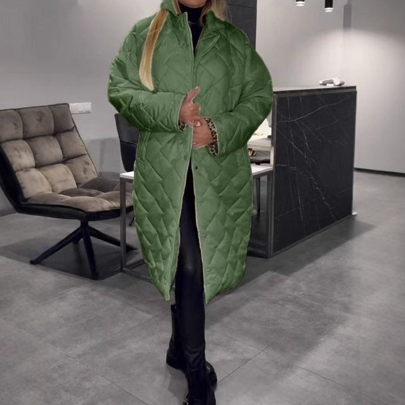 Winter pufferjas met ruitvormig stiksels