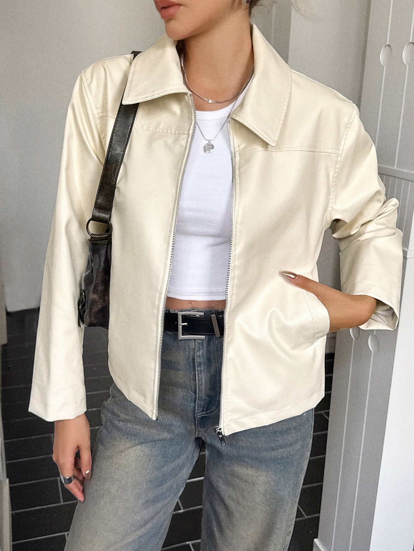 Dames PU-leren Jacket