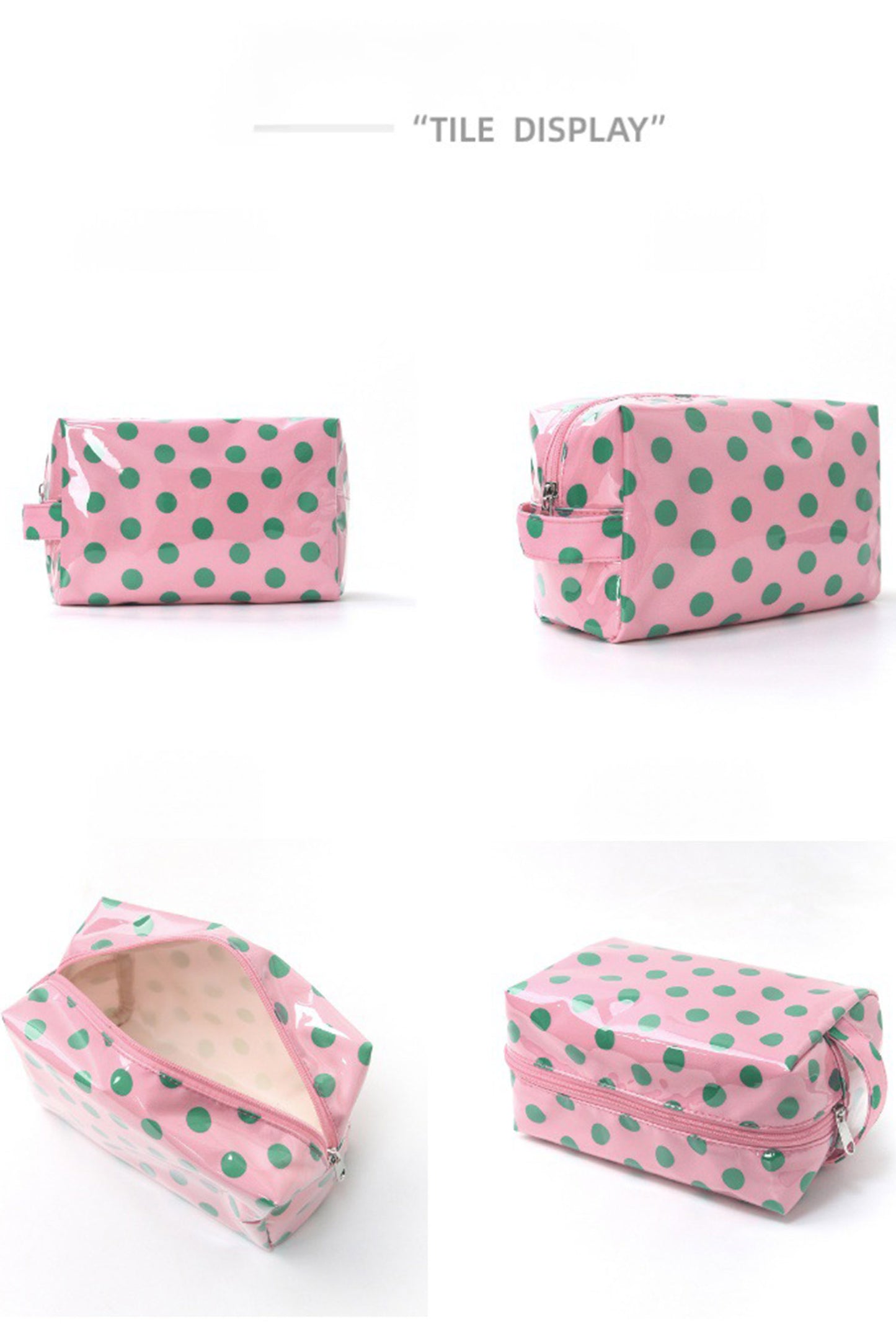 Duurzame PVC make-uptas met stippen