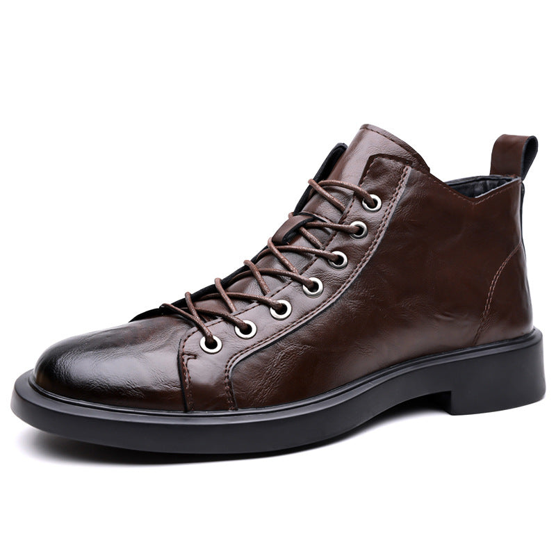 Mens Retro Martin Boots Soft Sole Lace-Up