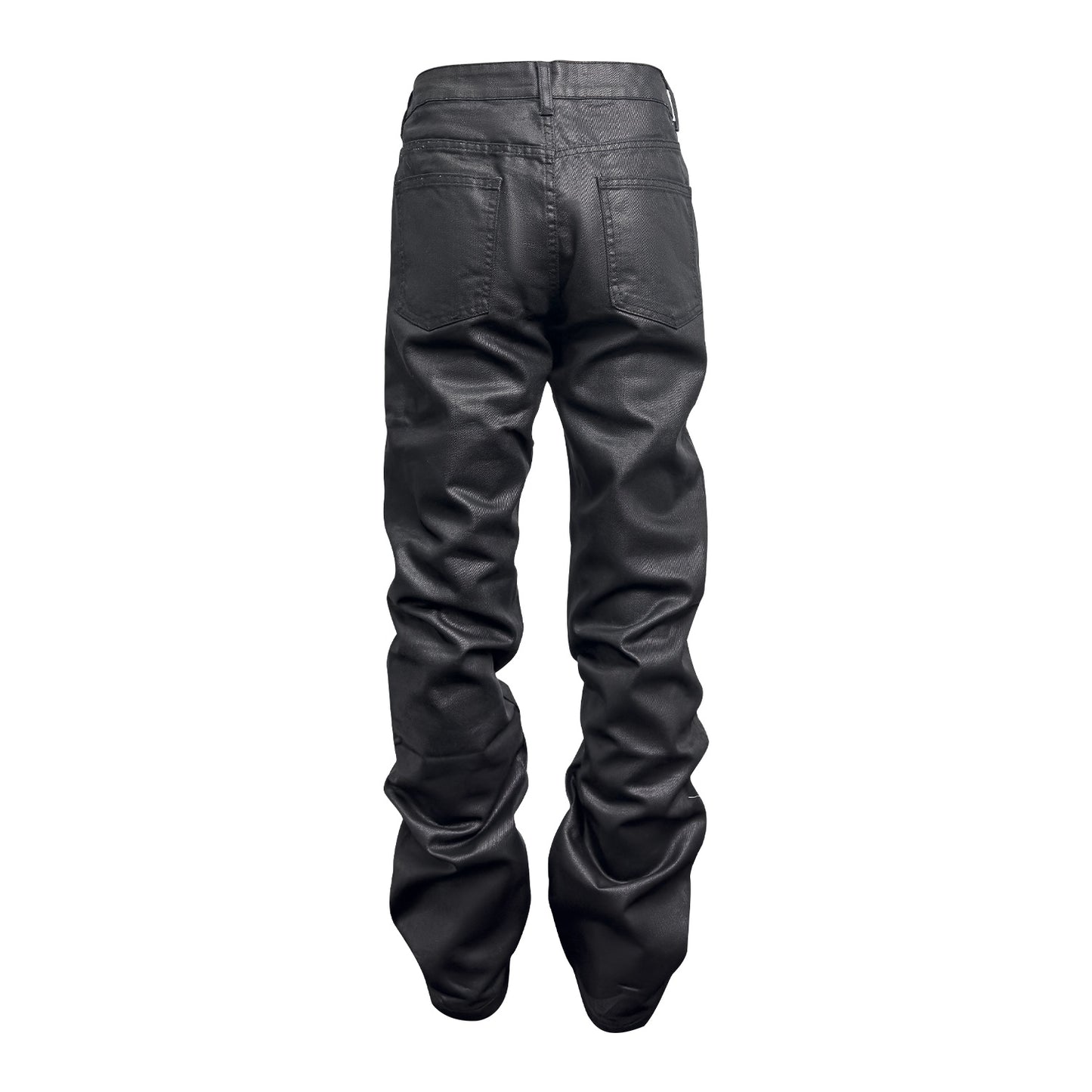 Designer Zip Black Roxed Denim Pants Heren