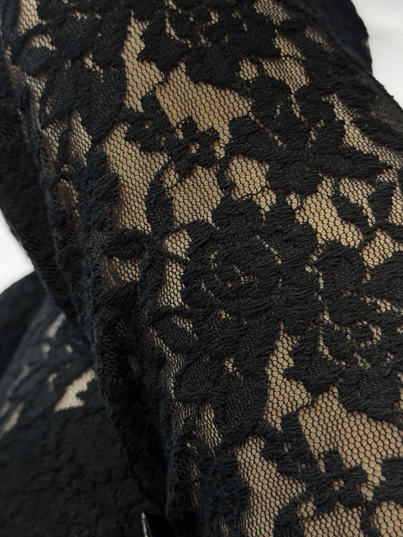 Hoge taille kanten wijde broek