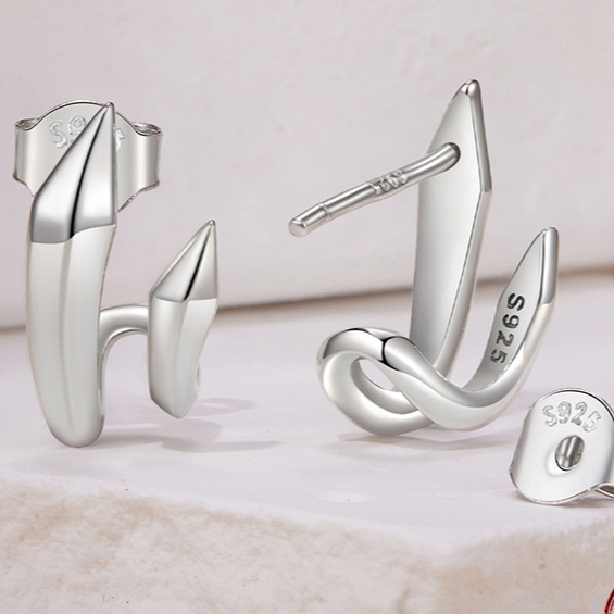 Geometric Double-Layer Earrings Exquisite Stereo Line Earrings
