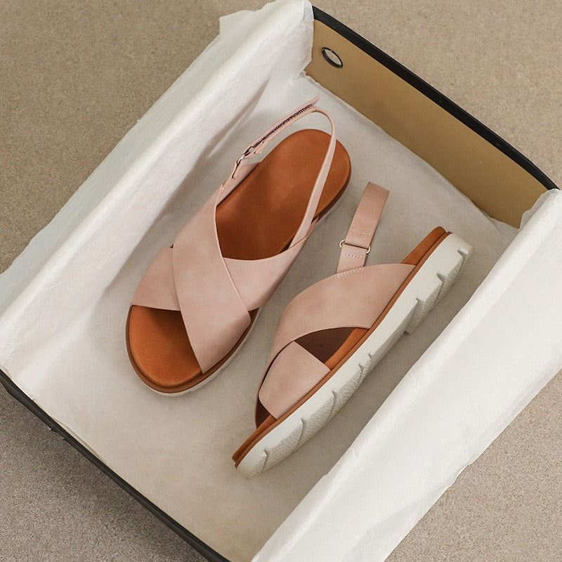 Flat sandals for women's summer leisure beach soft soled vacation Roman shoes