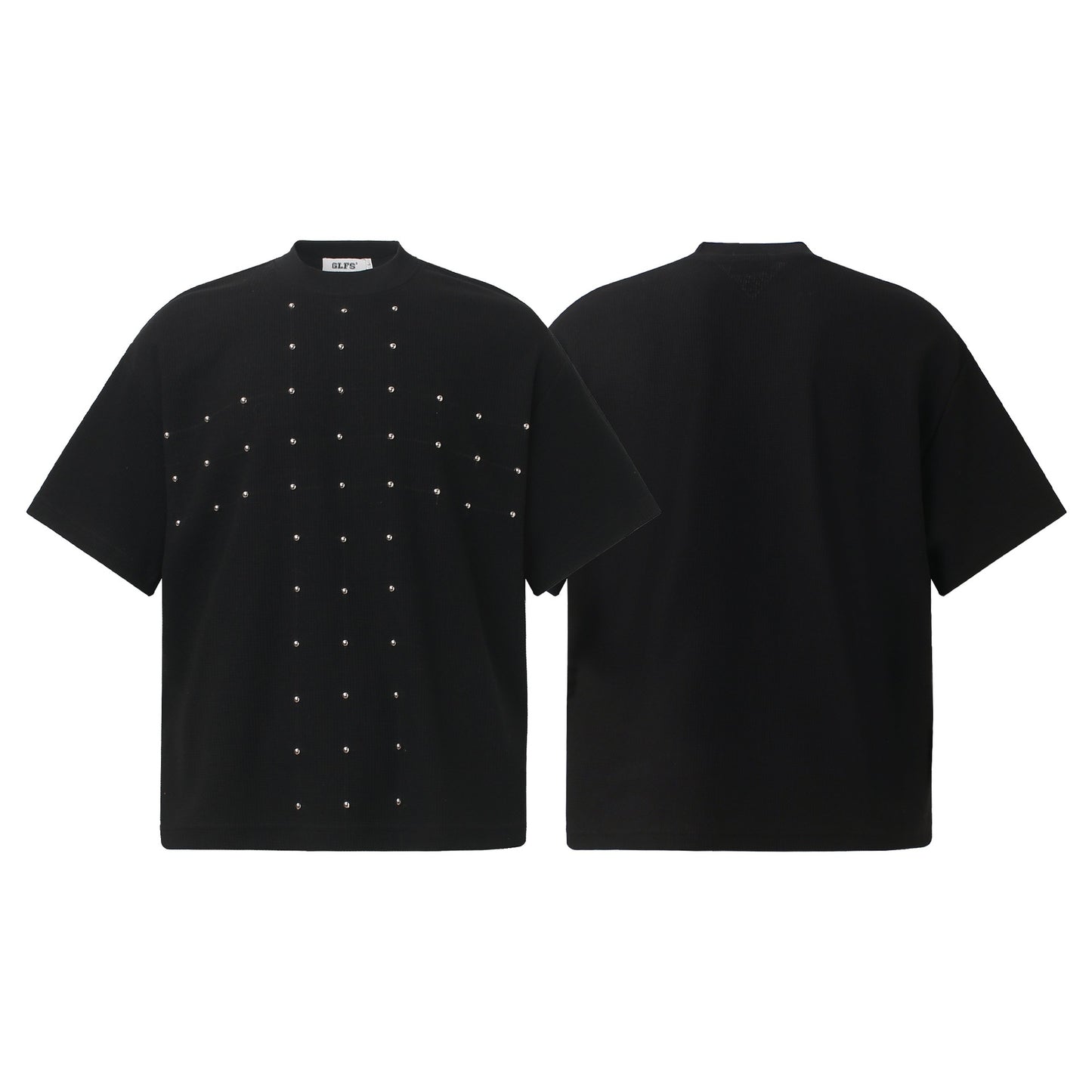Losse T-shirts met korte mouwen en klinknagels unisex