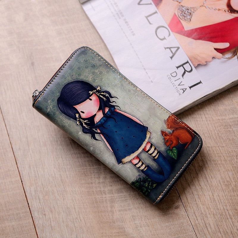 Leren portemonnees met print voor dames