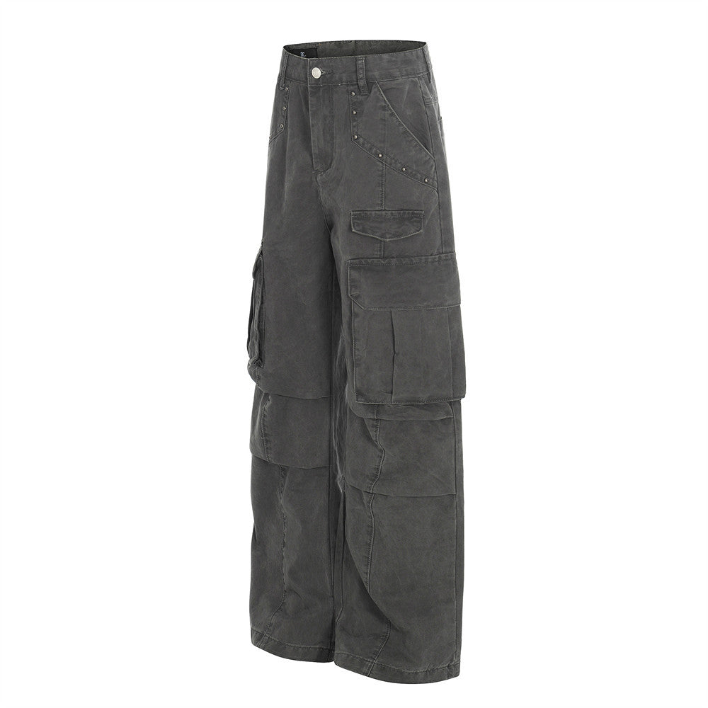 Heren cargo broek met rechte pijpen