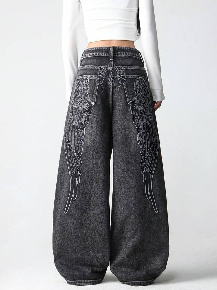 Heavy-Duty 3D Embroidery Denim Pants