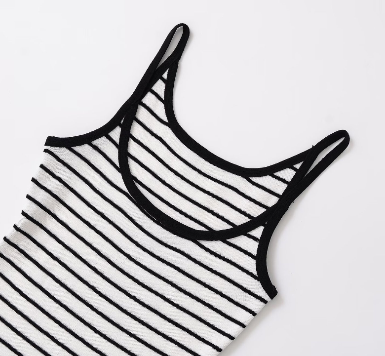 Women's European and American striped sleeveless camisole top