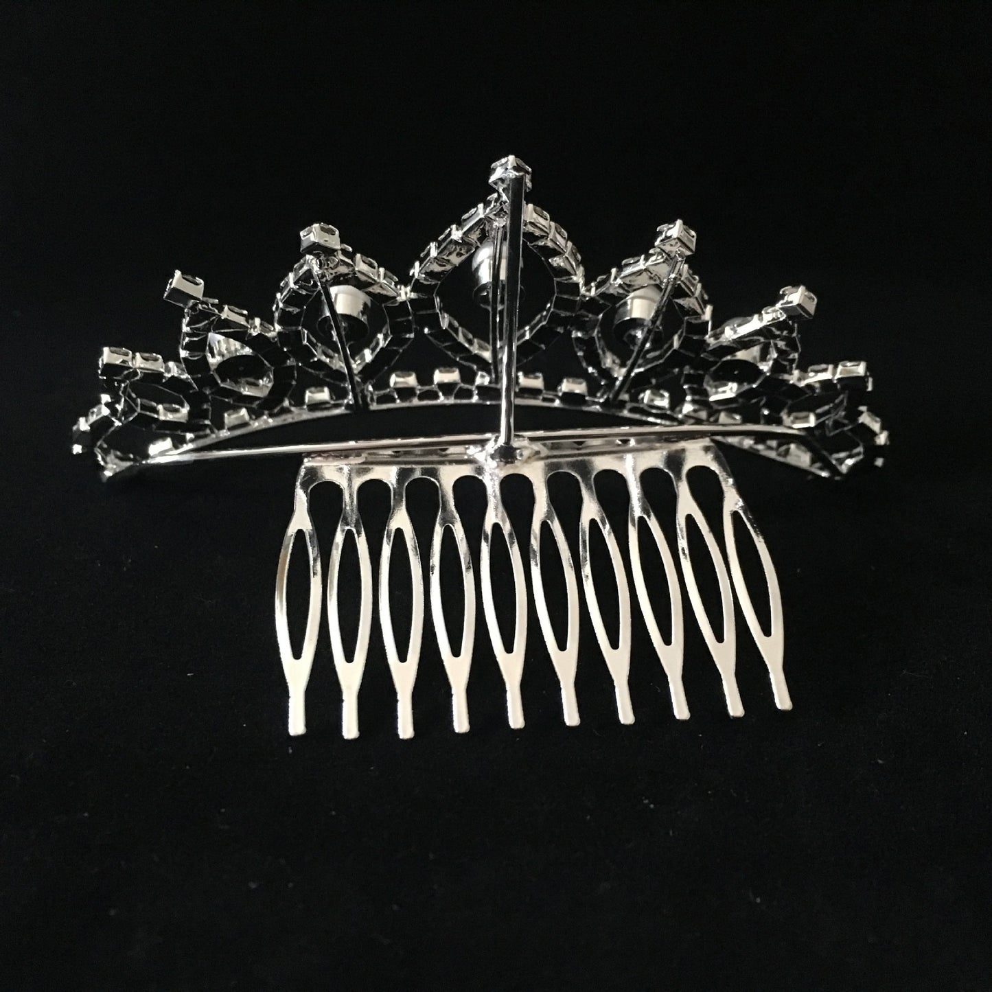 Bruidshaarkam decoratieve tiara-kroon met strass en parels