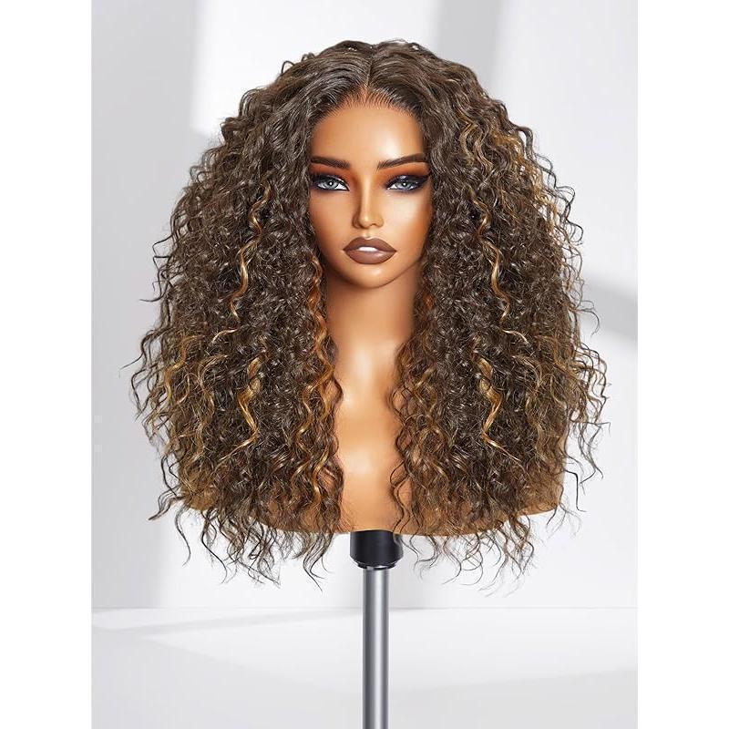 Hand Woven Lace Front Long Curly Synthetic Wig