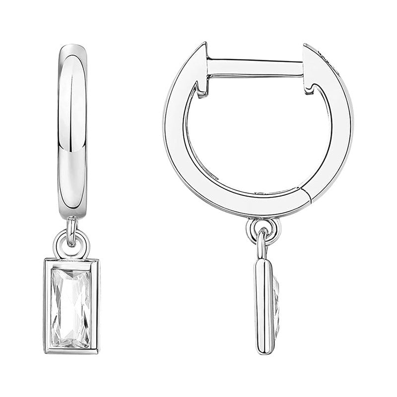 Brass Electroplated Zircon Stud Earrings