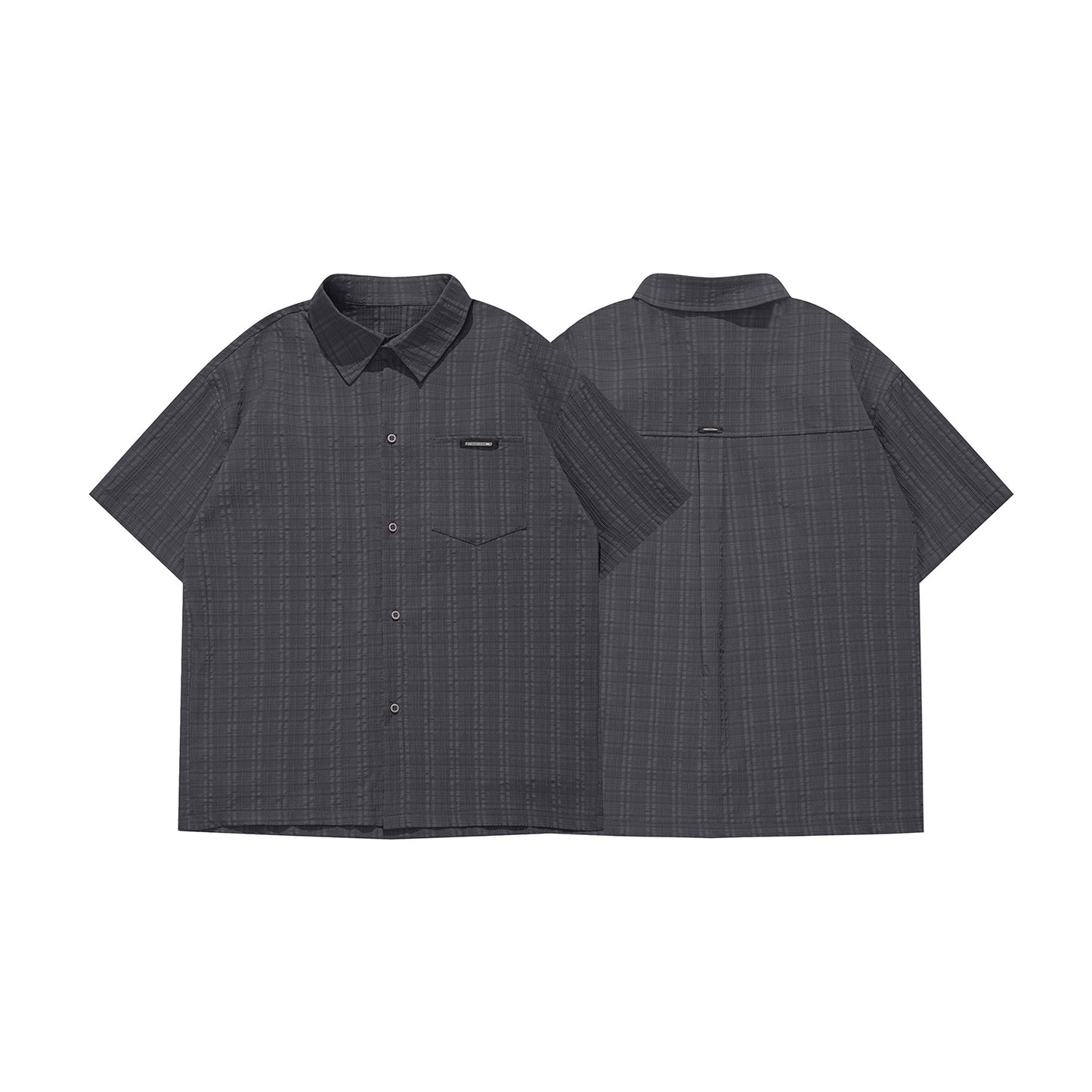 Pocket label striped shirt for men