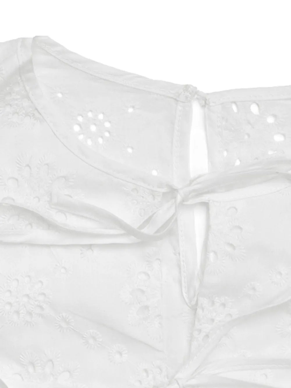 Tied Eyelet Short Sleeve Bodysuit