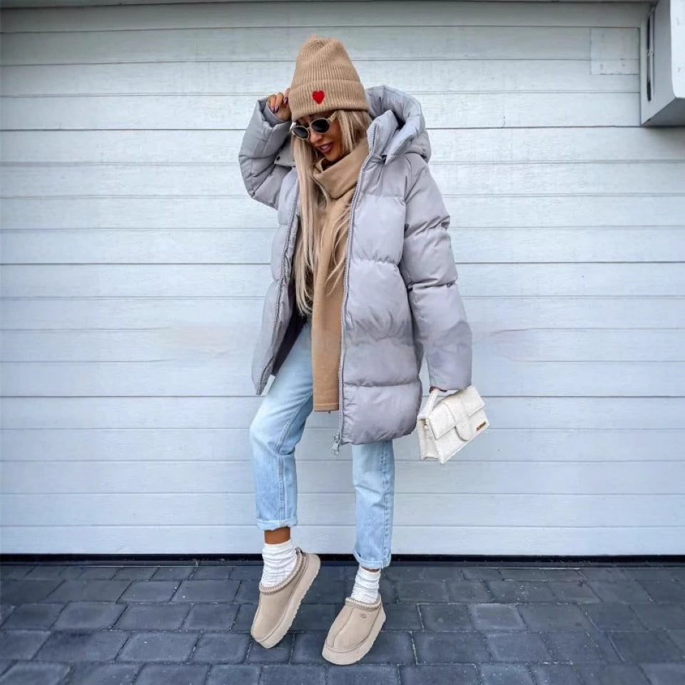 Dames pufferjas met capuchon