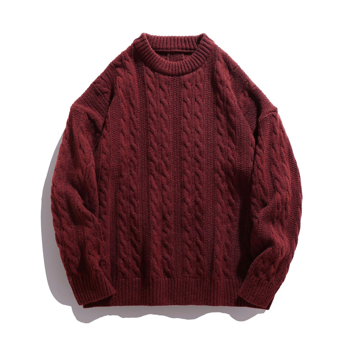 Texture knitted crew-neck sweater
