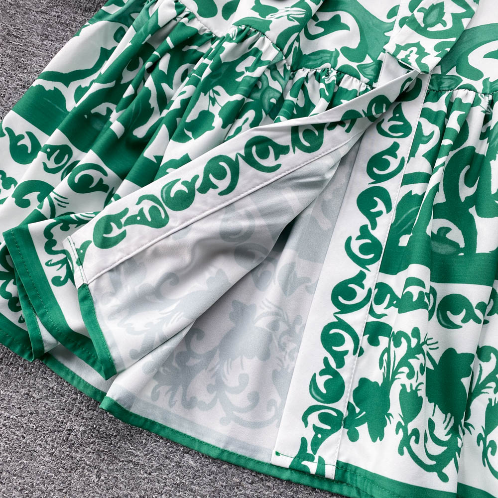 Modeontwerper catwalkjurk lente/herfst dames lange lantaarnmouwen enkele rij knopen