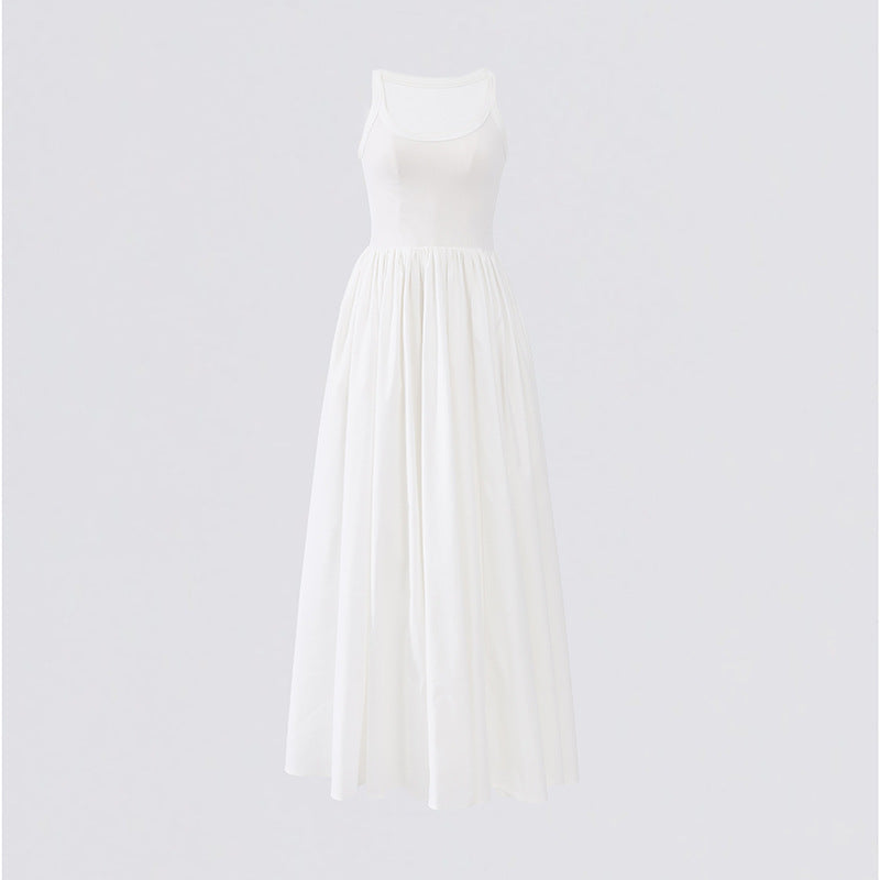 Women's Strapless Long Dress Summer Waist-Cinching Flared Skirt