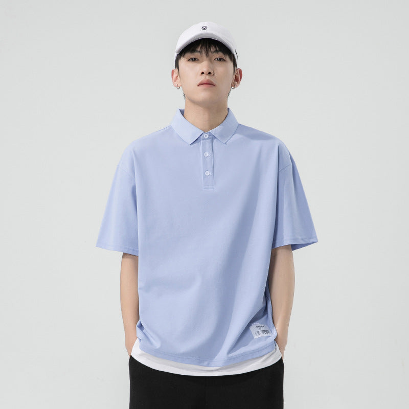 Men's short sleeved polo shirt solid color summer new style