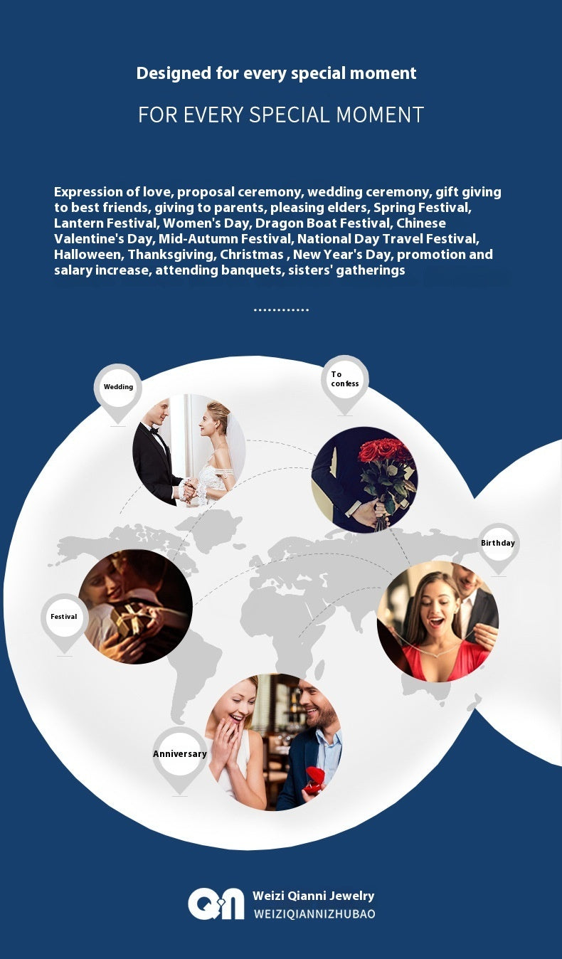 S925 Sterling Zilveren Moissanite Ketting Licht Luxe Hoogwaardige 1.1 Karaat