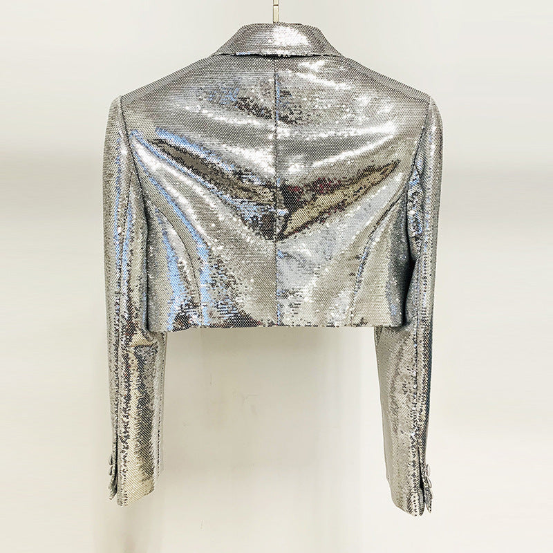 Glanzende pailletten tweedelig set