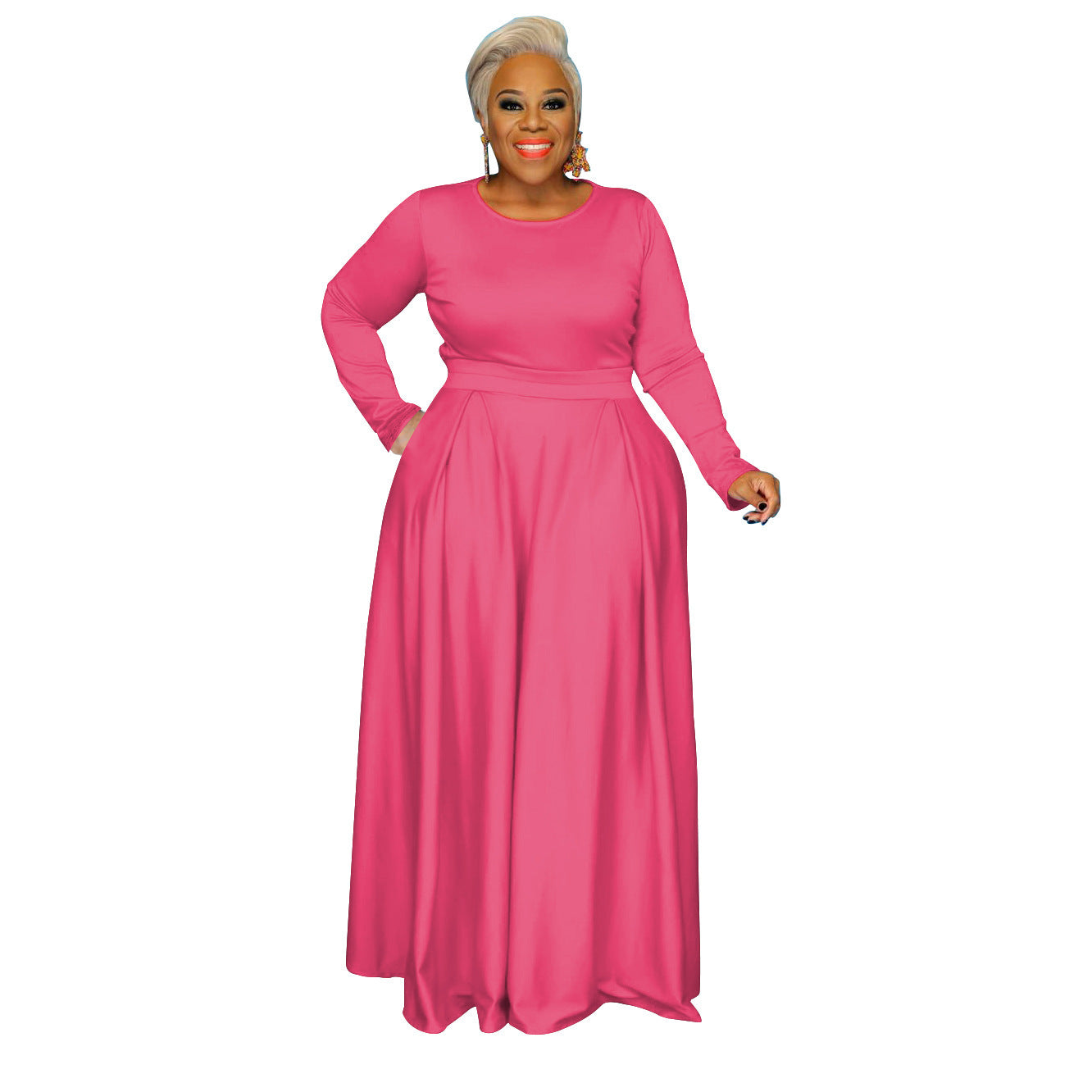 Plus size effen casual tweedelig pak