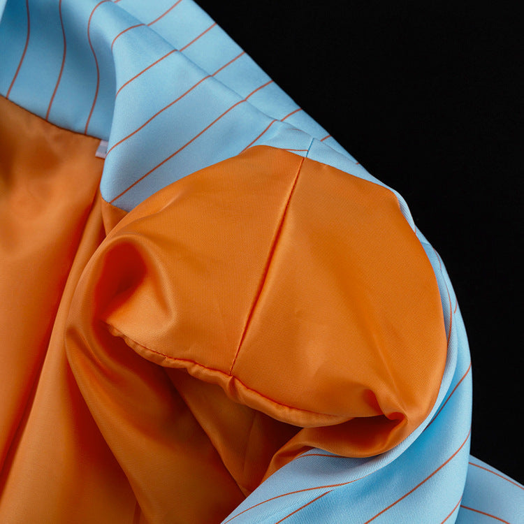 Gestreepte 2-delige set met revers en lange mouwen