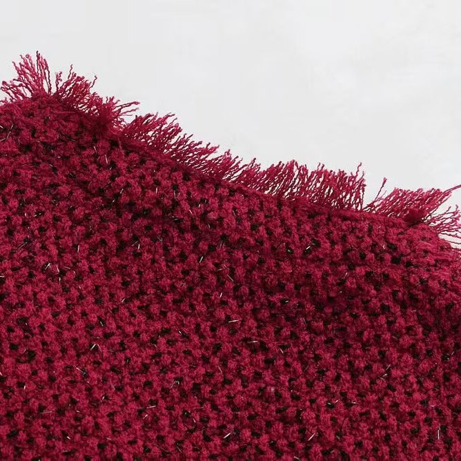 Zachte wollen keperstof vest voor dames