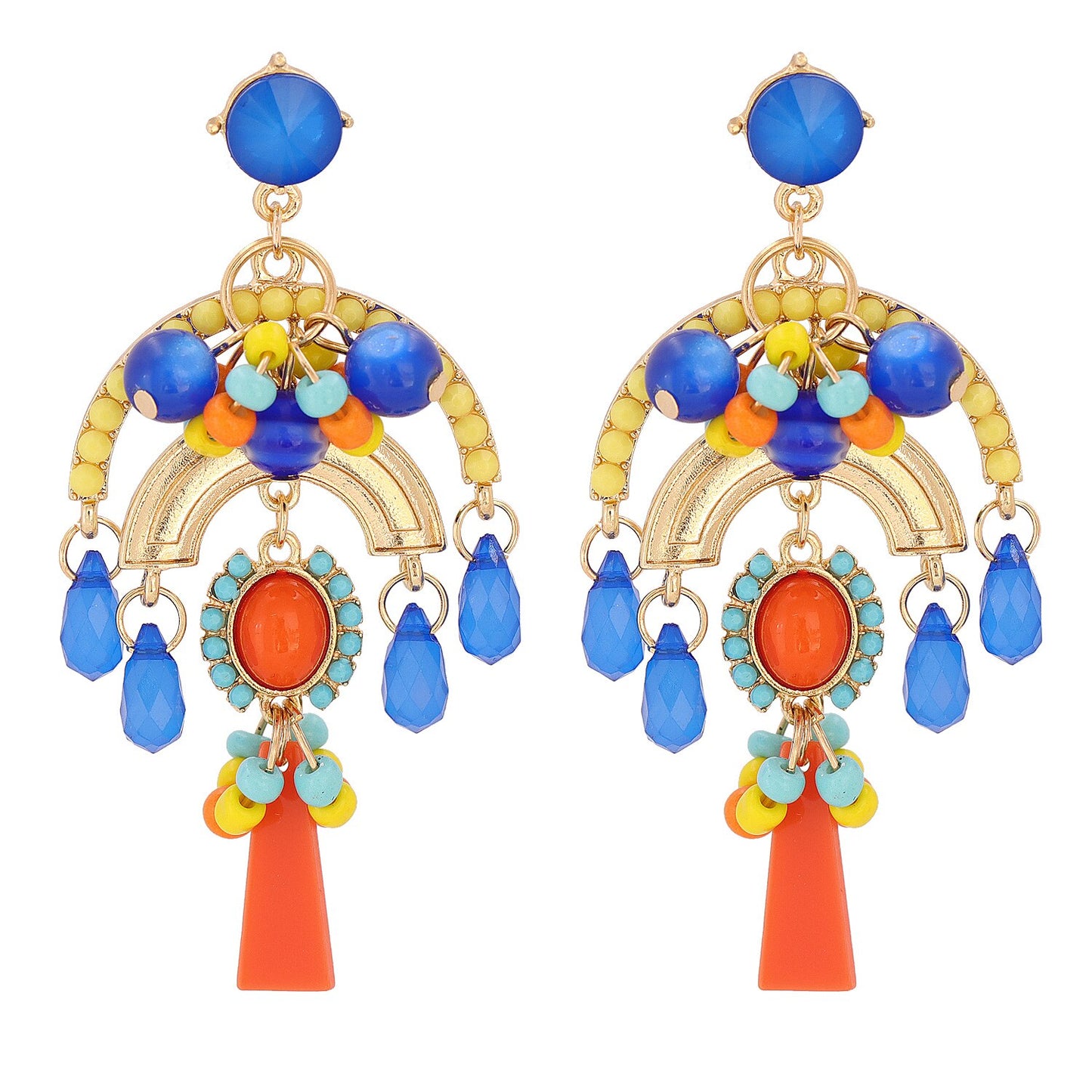 Juran Bohemian Beaded Big Tassel Dangle Earrings for Women Vintage Statement Drop Earrings Boho Handmade Jewelry Trend